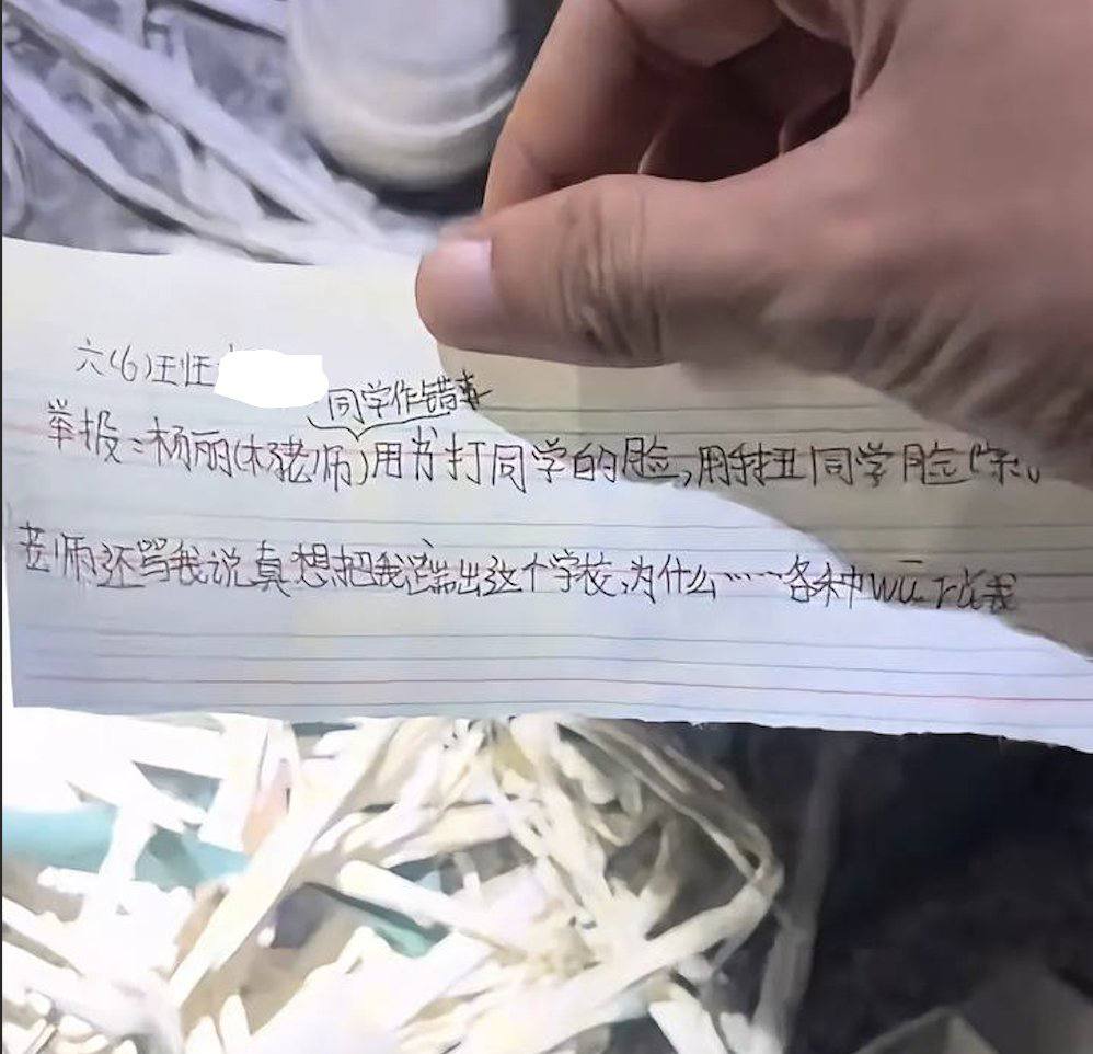 有网友发现，其中有大量 举报信 指向一名叫杨丽的老师。-2